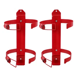 2Pcs Fire Extinguisher Organizer Bracket Wall Mount Red Holder - Picture 1 of 12