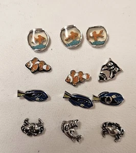 Origami Owl 12 Fish Charm Lot, fish bowl, clown fish trigger fish  gold fish New - Picture 1 of 1