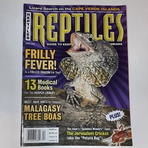 Reptiles Magazine April 2003 Frilled Dragon Poster Inside Malagasy Tree Boas  - Imagen 1 de 2
