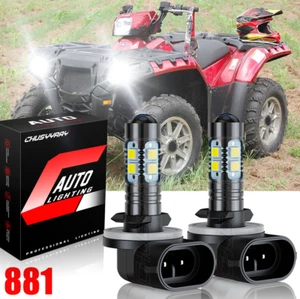 For Polaris Ranger 400 500 570 Xenon White 881 LED Headlight High Low Beam Bulbs - Foto 1 di 10
