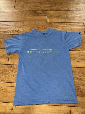 Kids Quicksilver T-Shirt Small 15x27 Blue/Green - Image 1 of 4