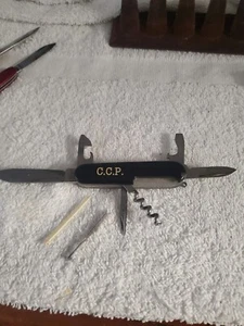 Victorinox Swiss Army Knife Officer Suisse Black Handle C.C.P ON THE SIDE - Picture 1 of 10