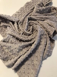 37" x 31" Minky Dot Fabric 100% Polyester - Gray - Soft, textured, cuddly - Picture 1 of 4