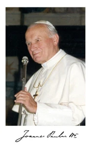 Papst Johannes Paul II. Autogramm + Karol Józef Wojtyła + Kirche * Vatikan + Rom - Bild 1 von 1