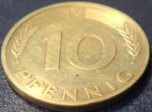 1985 G Germany 10 Pfennig (KARLSRUHE MINT) KM# 108 US SELLER COMBINED SHIPPING - Picture 1 of 2