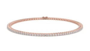 2.50 Carat Certified Natural Diamond Tennis Bracelet Rose Gold UK Hallmarked - Picture 1 of 9