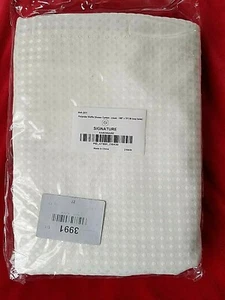 Tenda doccia in poliestere waffle con ferramenta firmata CREMA AVORIO 168" x 70" WA-201 - Foto 1 di 2