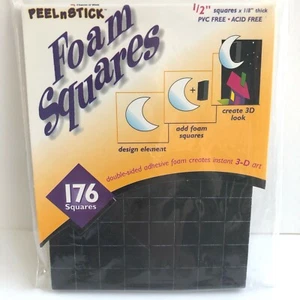 Therm-O-Web 3778 Double-Sided Peel n Stick 1/2” Foam Squares 1/8” Thick -176 Sqs - Picture 1 of 2