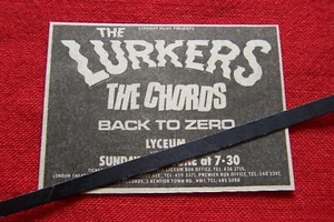 MOD REVIVAL THE CHORDS BACK TO ZERO 1979 VINTAGE GIG ADVERT LYCEUM LONDON - Picture 1 of 1