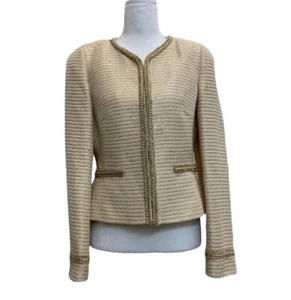 Basler Rose Gold Tweed Sequin Chain Elegant Evening Dinner Jacket EU 36 = S City - Picture 1 of 12