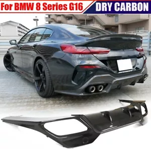 Alerón labial difusor parachoques trasero de carbono seco para BMW Serie 8 G16 840i 850i sedán - Imagen 1 de 15