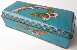 Schatulle Cloisonné- Emaille handbemalt Limoges Frankreich um 1850 - 1900 AL1140 - Bild 1 von 12