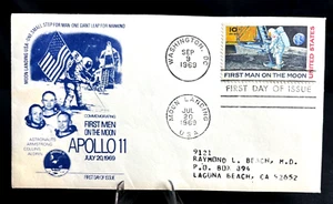 Apollo 11 FLOWN ~ USA 10c FDC 1° Uomo sulla Luna Eli Lilly & CO. MH - Foto 1 di 5