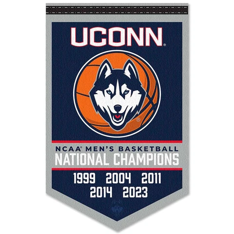 Connecticut Huskies UCONN 5 Time National Basketball Champions Banner Flag Cover