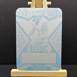 2022 Leaf Exotic Cyan Giraffe Printing Plate 1/1 Jahan Dotson Base Auto #BA-JD1 - Picture 1 of 2