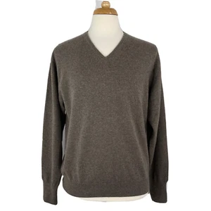 Forte Mens Brown Cashmere V Neck Sweater Size M - Picture 1 of 7
