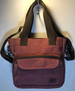 Bolso de hombro SunshineJing para mujer de lona con asas rosa/marrón - Imagen 1 de 9