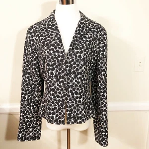 LAFAYETTE 148 Black & White Textured Cotton Silk Jacket / Blazer Size 6 $598 - Picture 1 of 10
