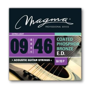 Juego de cuerdas para guitarra acústica Magma calibre ligero recubierto fósforo bronce, .009 - .04 - Imagen 1 de 6
