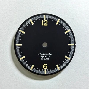 DS Matte black Vintage  Number 28.5mm Dial Numeric Hour Marks NH35 NH38 No date - Picture 1 of 5
