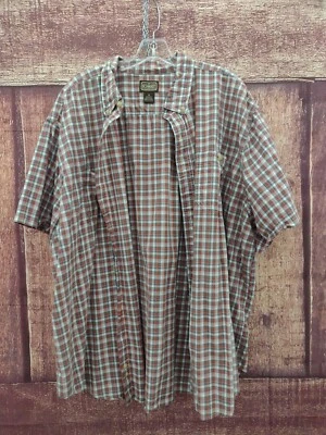 Schmid Mens Red Plaid Button Up Short Sleeve Polo Shirt Size 3X - Image 1 of 4