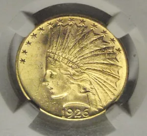 Ch BU 1926 Indian $10. Gold Eagle Coin Strong Luster - Gold Over $3,325. Now !! - Picture 1 of 7
