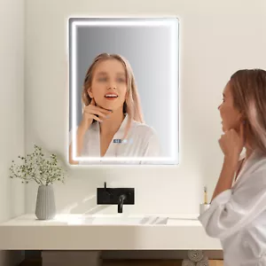 Dimmable Anti-Fog LED-Bathroom-Mirror-with-Lights De-fogging Time 500*700mm USA - Picture 1 of 20