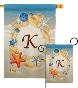 Bandera de jardín inicial verano K playa costera regalo decorativo patio casa pancarta - Imagen 1 de 13
