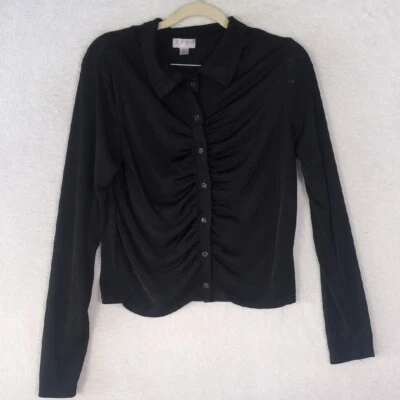 J for Justify Junior's Black Ruched Long Sleeve Shirt Size L - Image 1 of 4
