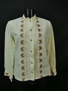 Gr.40 Trachtenbluse creme 80er Vintage Diolen Hanne Modell Spitze Stickerei - Bild 1 von 4