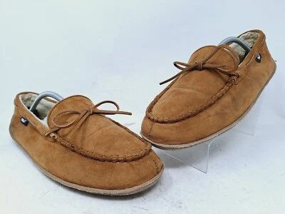 Vineyard Vines Mens Slippers Brown Suede Shearling Lined Size 12 M - Image 1 of 4