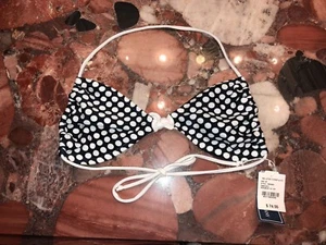 Island Company Dark Nite Polka Dot Bikini Swimsuit Top Women's M Nwt - Picture 1 of 3