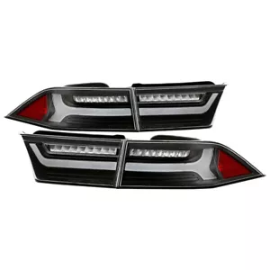 Par de luces traseras de tubo LED negras Fit 04-08 izquierda + derecha - Imagen 1 de 8