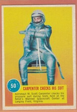 1963 TOPPS ASTRONAUTS SCOTT CARPENTER CHECKS HIS SUIT #50 NRMT NASA *75262