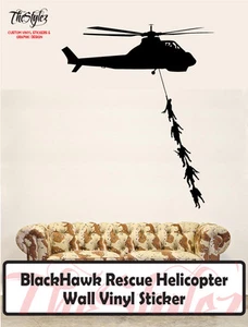 Pegatina de vinilo de pared para helicóptero de rescate militar Blackhawk - Imagen 1 de 4