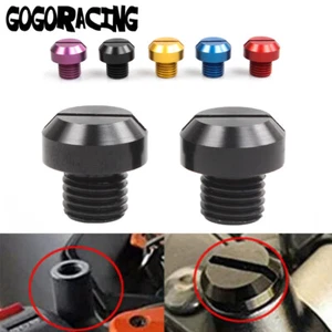 2PCS M10X1.25 Motorcycle Mirror Hole Plug Screw Cap Bolt Universal Aluminum - Picture 1 of 13