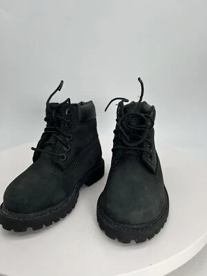 Timberland Premium Talla 7M Impermeable Negro Nubuck Niño Pequeño Botas Exterior 12807 Foto 1 de 4