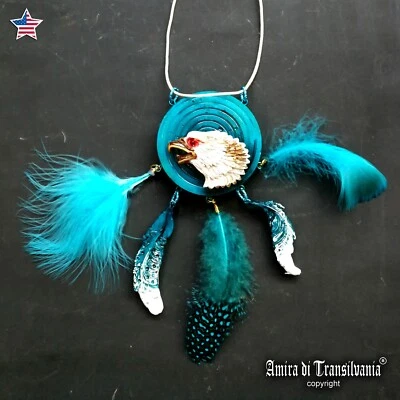 Dream Catcher Eagle Infinity Jewelry Necklace Talisman Pendant Amulet Charm Bib - Image 1 of 4