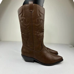 Soda Reno-S Cowboy Boots Women's Size 11 Dark Tan Embroidered Cowgirl Fashion - Picture 1 of 6
