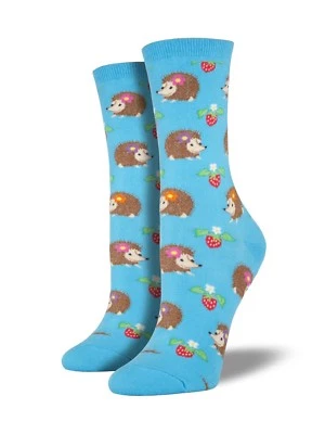 Meias femininas Socksmith novidade corte tripulação meias "Hedgehogs" / Escolha sua cor!! - Imagem 1 de 2