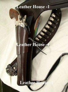 Gun Holster Belt Leather Revolver Pistol Tooled .22 .38/357 .44/45 Cal Western - Picture 1 of 3