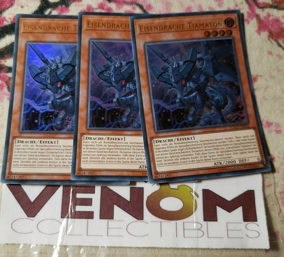 3x (M/NM) *GERMAN* Iron Dragon Tiamaton FLOD-EN032 Ultra Rare Unlimited YuGiOh - Image 1 of 1