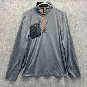 RLX Ralph Lauren Sweatshirt Mens Medium Gray Quarter Zip Pullover Activewear Gym - Picture 1 of 11