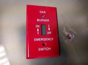 (1 pc) Red Metal Emergency GAS Burner Wall Plate Cover 1-Gang Toggle Switch - Picture 1 of 1