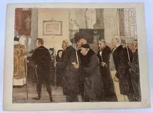 LUCIEN SIMON LES MARGUILLIERS c. 1897 L'ESTAMPE MODERNE LITHOGRAPHIE ORIGINALE - Picture 1 of 3