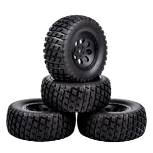 USA 4pcs 12mm Hex RC 1:10 Short Course Truck Tires &Wheel For SlASH Car Model - Picture 1 of 14