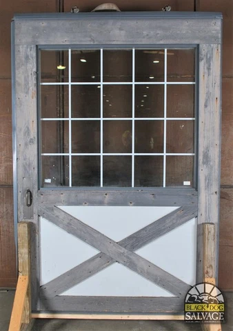 Sliding Half Glass Barn or Garage Door, 6' Wide x 8' 11.5" Tall Cover
