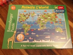 Ravensburger Animals Of The World Giant Floor Puzzle 60 Childs FUN TO LEARN New - Picture 1 of 3