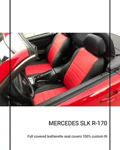 CAR SEAT COVERS (2 pcs) | Made for MERCEDES SLK | Leatherette | Red or Maroon - Foto 1 di 37