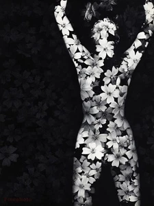 1967 Vintage SAM HASKINS Surreal FLORAL FEMALE Woman Flower Body Photo Art 16x20 - Picture 1 of 1